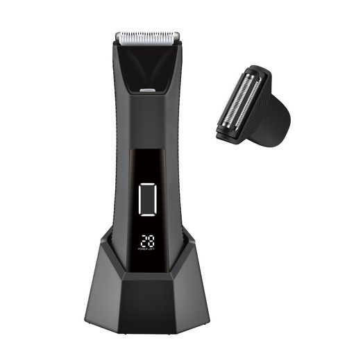 Two-in-one body hair clipper, electric push clipper, LCD digital display, electric waterproof shaving device Type-C charging