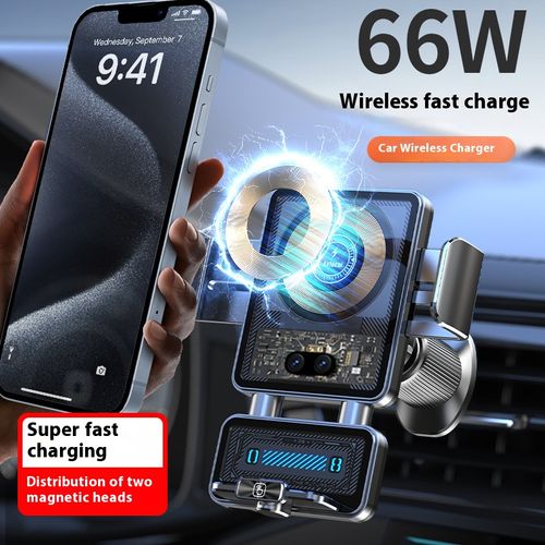 The 2025 new model of car-mounted mobile phone stand is a universal car air outlet modification navigation wireless charging dedicated magnetic fast charging