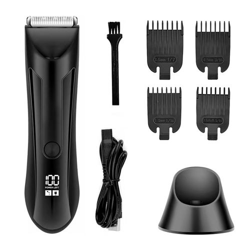 Two-in-one body hair clipper, electric push clipper, LCD digital display, electric waterproof shaving device Type-C charging