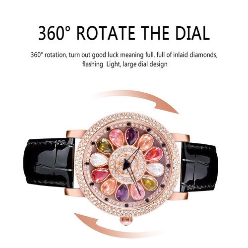 New Arrival Fashion Ladies Quartz Watches Daily Life Waterproof Diamond Luxury Watch Rotate the Dial
