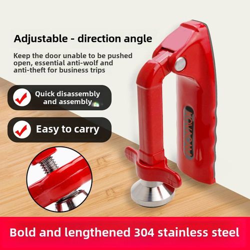 Family bedroom, hotel and personal protection devices, locking door stop, safety device, portable door lock bracket