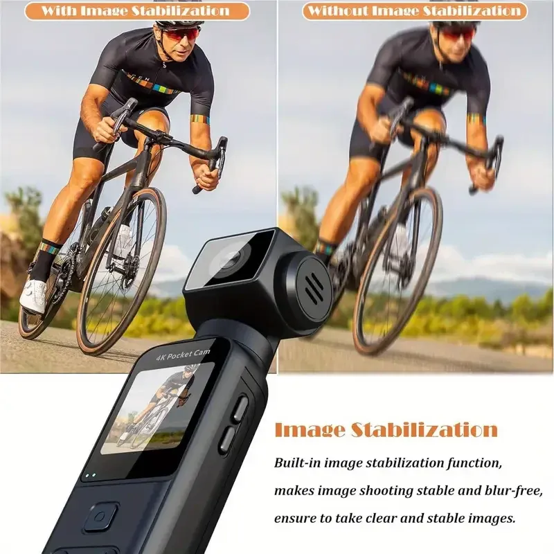 4K high-definition anti-shake pocket action camera, mini handheld camera, outdoor cycling camera