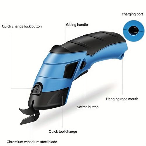 Manual electric scissors, electric fabric cutting, fabric trimming, leather trimming scissors, handheld lithium battery tool cutting machine
