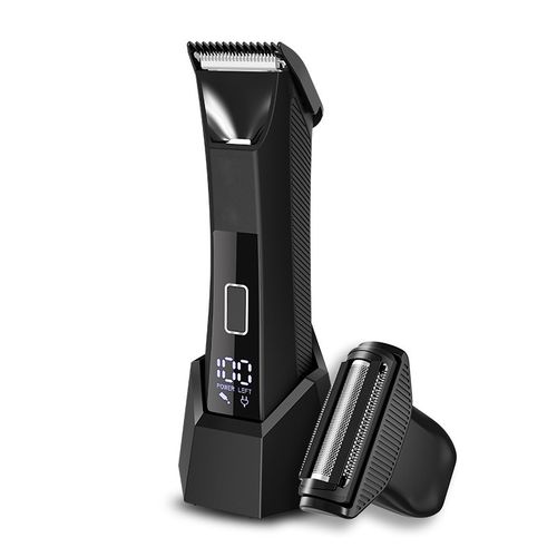 Two-in-one body hair clipper, electric push clipper, LCD digital display, electric waterproof shaving device Type-C charging