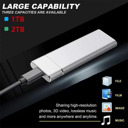 Portable SSD 1T 2TB External Hard Disk USB3.0 Blue Red Black Mobile SSD Solid Disk