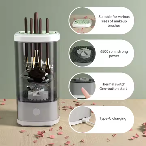 Portable automatic USB electric makeup brush cleaning machine, beauty makeup brush set, blush brush, full-size dryer💎