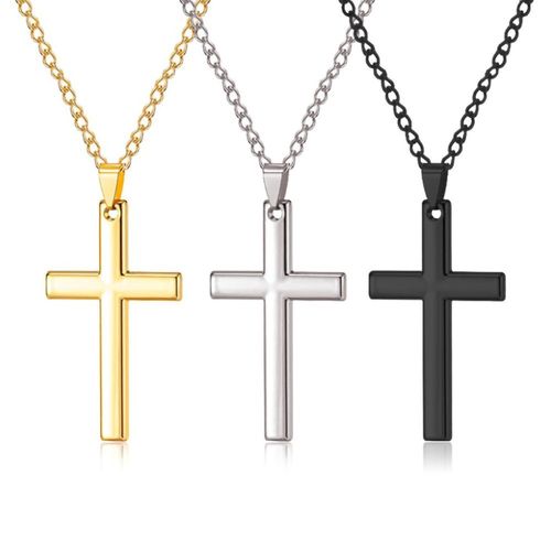 Smooth simple cross men's necklace women's clothing accessories accessories personality jewelry set chain