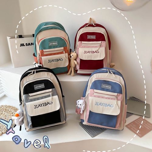 Fashion  Large Capacity Backpack Teenage Pure Colour Schoolbag Women Men Waterproof Travel Rucksack Bags Student School Bag