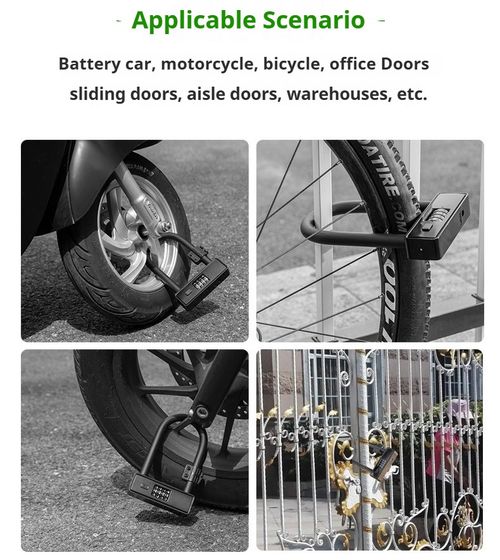 Portable Password Steel U-Lock For Motorcycle With 2 Keys Security Anti Theft