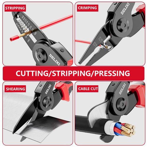 Multifunctional 5-in-1 Interchangeable Pliers Set Tool Wire Pliers Vise Strippers Crimping Pliers
