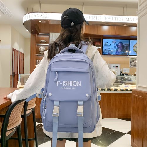 New large-capacity solid color simple and versatile student backpack