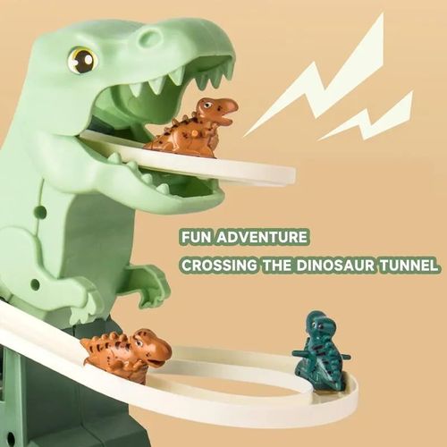 Kids Dinosaur Roller Coaster Toy with Light and Music Climb Stairs Toy