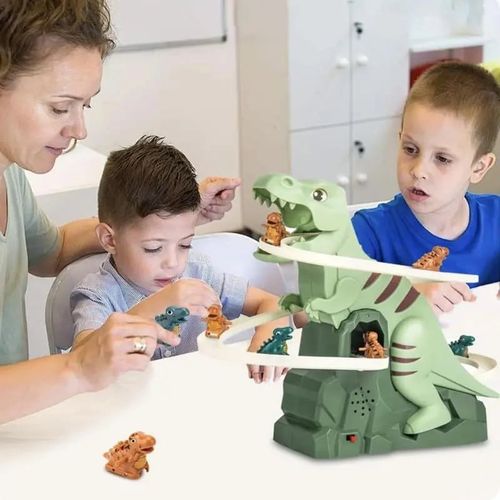 Kids Dinosaur Roller Coaster Toy with Light and Music Climb Stairs Toy