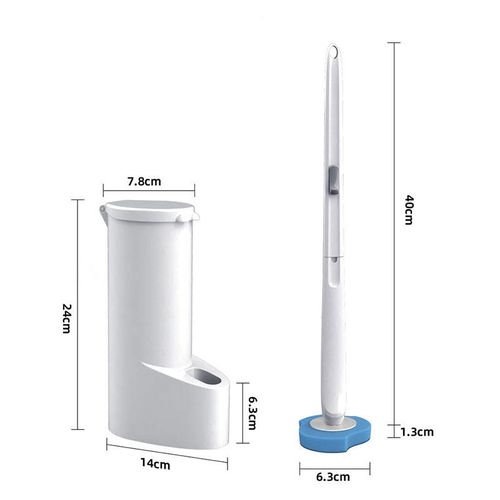 Wall-mounted soft rubber flat-head bathroom cleaning brush holder set with ventilation slot base TPR toilet brush