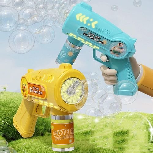 Summer outdoor bubble gun toys children's electric automatic bubble blowing new plastic toy lights