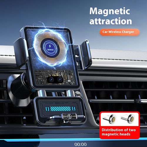 The 2025 new model of car-mounted mobile phone stand is a universal car air outlet modification navigation wireless charging dedicated magnetic fast charging