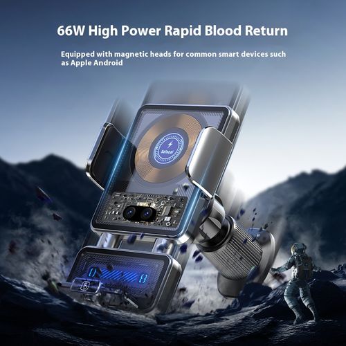 The 2025 new model of car-mounted mobile phone stand is a universal car air outlet modification navigation wireless charging dedicated magnetic fast charging
