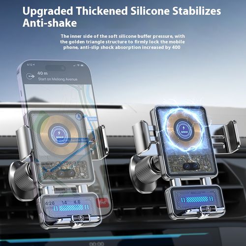 The 2025 new model of car-mounted mobile phone stand is a universal car air outlet modification navigation wireless charging dedicated magnetic fast charging