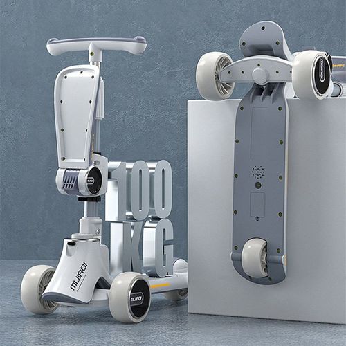 3 in 1 Kid's Scooter Children Cart Allows Both Sitting and Standing With Smoothly Wheels
