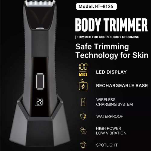 Two-in-one body hair clipper, electric push clipper, LCD digital display, electric waterproof shaving device Type-C charging