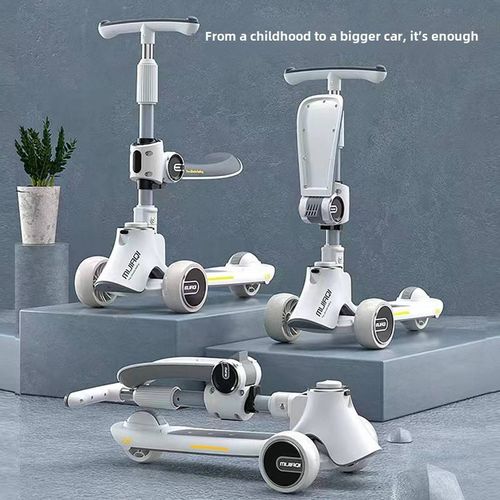 3 in 1 Kid's Scooter Children Cart Allows Both Sitting and Standing With Smoothly Wheels