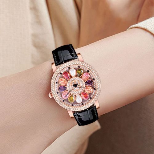 New Arrival Fashion Ladies Quartz Watches Daily Life Waterproof Diamond Luxury Watch Rotate the Dial