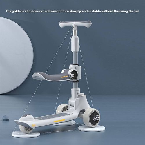 3 in 1 Kid's Scooter Children Cart Allows Both Sitting and Standing With Smoothly Wheels
