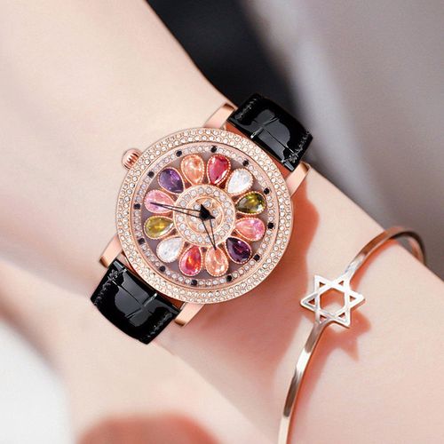 New Arrival Fashion Ladies Quartz Watches Daily Life Waterproof Diamond Luxury Watch Rotate the Dial