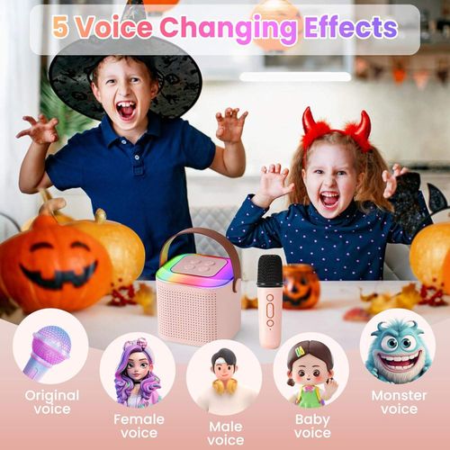 Portable Wireless Karaoke Machine with Dual Microphones, Powerful Bluetooth Speaker for Indoor and Outdoor Party Events