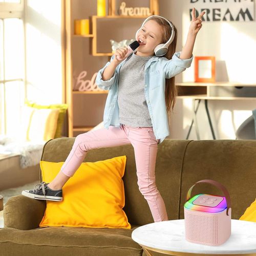 Portable Wireless Karaoke Machine with Dual Microphones, Powerful Bluetooth Speaker for Indoor and Outdoor Party Events