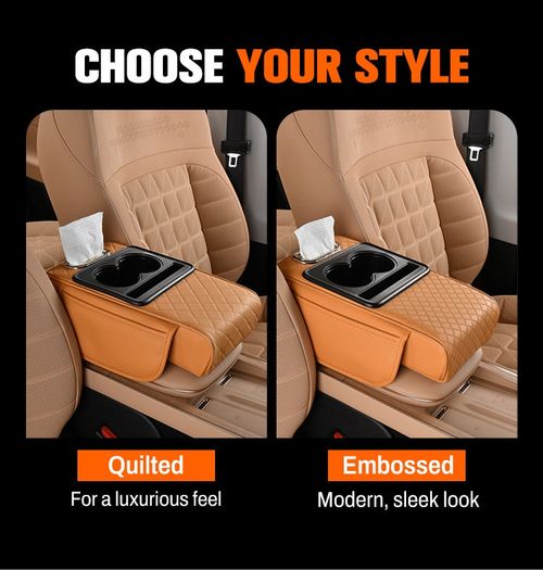 🔥HOT SALE🔥COD! Universal Car Armrest Storage Box—Multifunctional 4-in-1 Raising Pad with Tissue Holder and Cup Holder