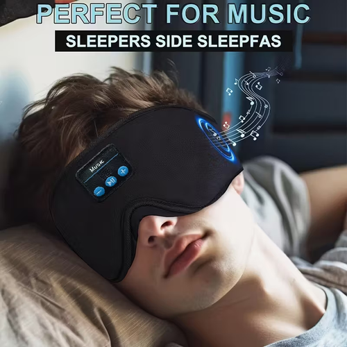1pc Wireless Sleep Mask with 5.2 BT Headphones, best music Sleep Mask, 3D Sleeping mask for women&men.tpye-c charging cable inside
