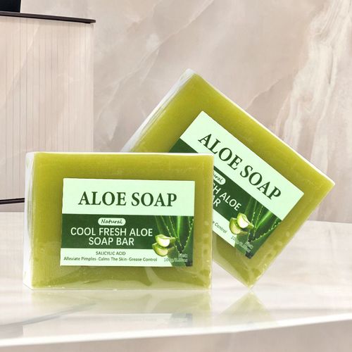 Handmade Aloe Vera Bath Soap Honey Lemon Fragrance Body Soap Main Ingredients Rice Salt
