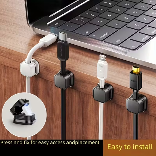 60pcs Magnetic Cable Organizer with Secure Plug Holders - Plastic, Space-Saving Design for Home & Office, Cable Management | Modern Cable Organizer | Durable Plastic Organizer, Cable Organizers And Storage