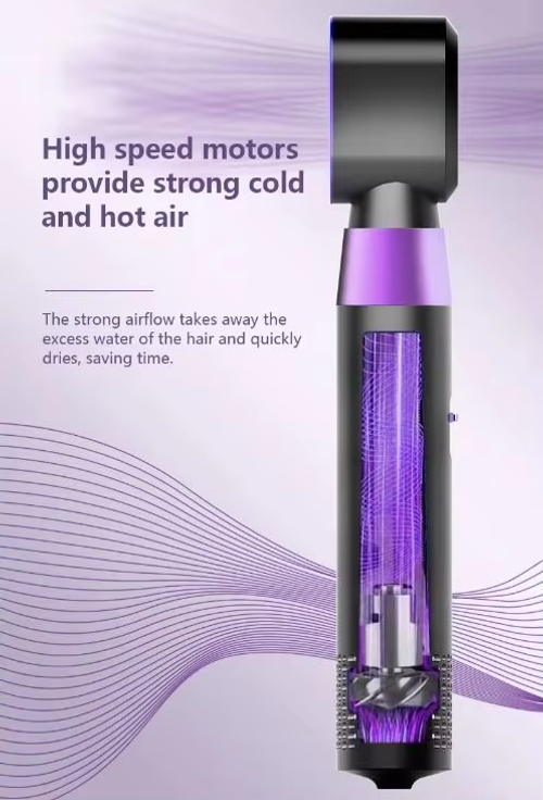 Blue Light Negative Ion Hair Dryer 3-in-1 Hot air Comb Curly Hair