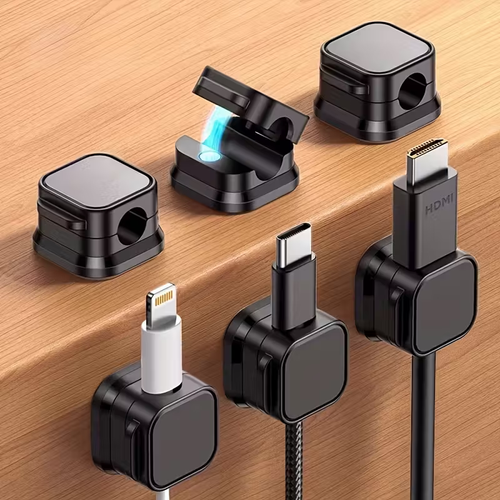 60pcs Magnetic Cable Organizer with Secure Plug Holders - Plastic, Space-Saving Design for Home & Office, Cable Management | Modern Cable Organizer | Durable Plastic Organizer, Cable Organizers And Storage