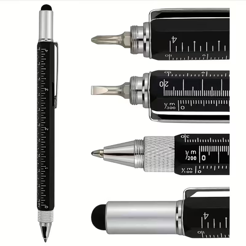 30 Pcs 6-in-1 multi-functional pocket tool set includes a level, precision screwdriver, pen, and ruler. Its retractable design makes it suitable for students, schools, outdoor repairs, DIY projects, and emergency outdoor use. Compact and portable.