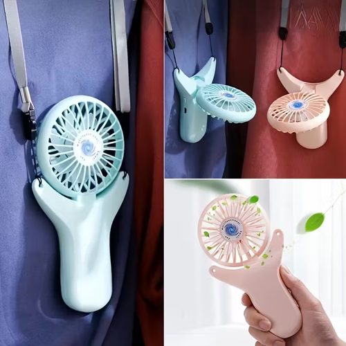 A pack of 5 is cheaper Portable USB Rechargeable Neck Fan with Battery - Compact Portable Fan with 3-Speed Settings, Lightweight & Compact Design for Summer, Travel, Office - Ideal Gift For Halloween, Christmas, Travel Accessory, Stylish Accessory, Highvelocity Fan