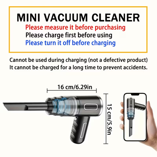 Upgraded New Multi-Purpose Cordless Handheld Vacuum | Removes Pet Hair, Debris, and Dust in Cars and Homes, Car Vacuuming, Compact Design, Durable Plastic, Handheld Suction, Dualaction Vacuum, Pet Owners