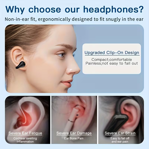 Truly Open Wireless Earbuds (Wireless 5.4 TWS), Experience 360° Ambient Awareness & All-Day Comfort. Secure Open-Ear Fit for Sports or fitness.