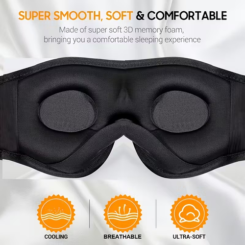1pc Wireless Sleep Mask with 5.2 BT Headphones, best music Sleep Mask, 3D Sleeping mask for women&men.tpye-c charging cable inside