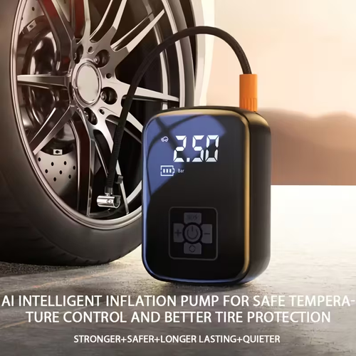 Tire Inflator Portable Air Compressor, Fast Cordless Air Pump, Digital Display With Multi-function Nozzle Adapter And Long-lasting Lithium Battery For electric car Car Motorcycle Bicycle Tire Ball, Auto Parts