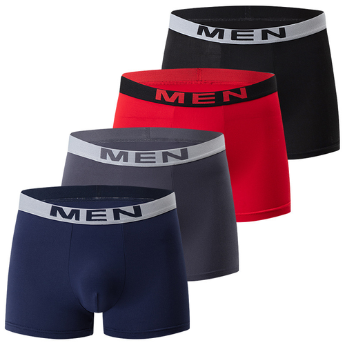 10pcs Set Of Men's Breathable Boxer Underwear - Comfortable And Stretchy, Solid Color, Casual Sports Underwear