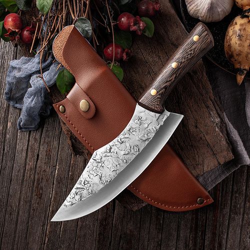 Butcher Knife Hand Forged Steel Boning Knife Set Kitchen Knife Wood Multipurpose Vegetable Meat