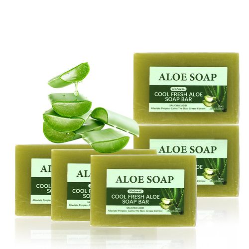 Handmade Aloe Vera Bath Soap Honey Lemon Fragrance Body Soap Main Ingredients Rice Salt