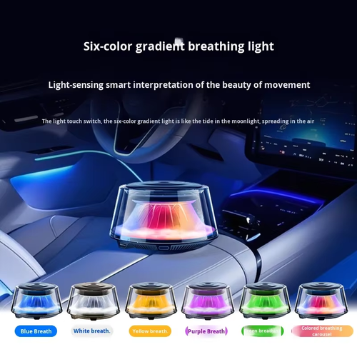 Automatic light-changing fragrance diffuser, high-end car fragrance diffuser, car interior perfume, trendy and cool new model, long-lasting fragrance with automatic spraying.