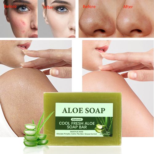 Handmade Aloe Vera Bath Soap Honey Lemon Fragrance Body Soap Main Ingredients Rice Salt