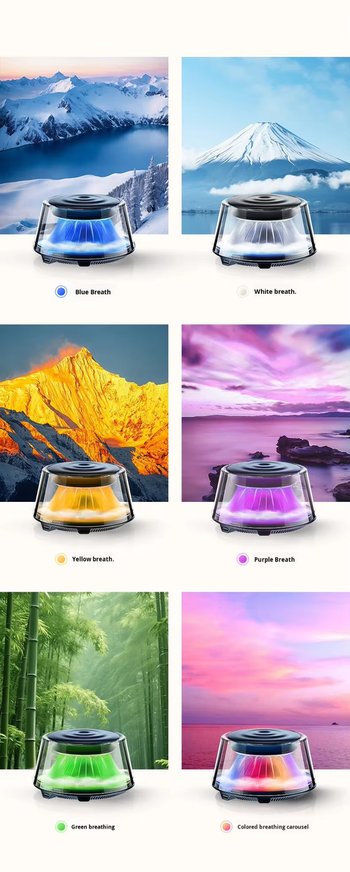 Automatic light-changing fragrance diffuser, high-end car fragrance diffuser, car interior perfume, trendy and cool new model, long-lasting fragrance with automatic spraying.