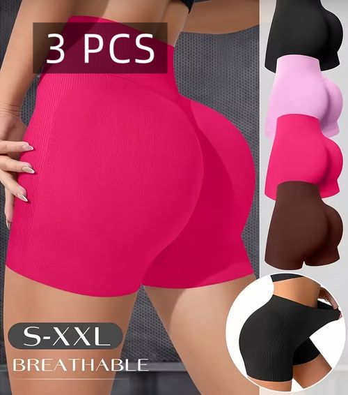 3 Pcs Mixd  Seamless Women'S Underwear, High-Quality Heavy Yoga Pants, High-Waisted Tummy Control, Lifting And Shaping Leggings.
