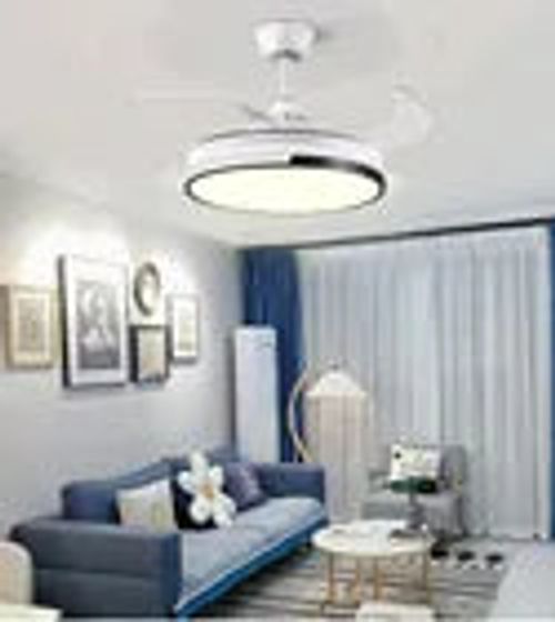 High Quality Simple Chandelier Remote Control Retractable Invisible Ceiling Fan With LED Light